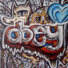 "Obey" (use acrylic colors water base on canvas)